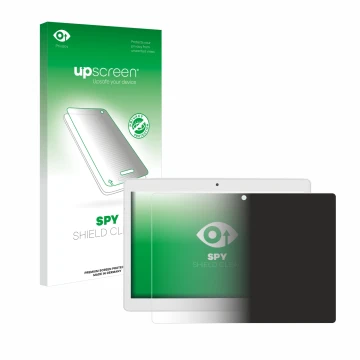 Parte frontale di una confezione del prodotto con il logo del marchio upscreen. Accanto è raffigurato il dispositivo Alldocube
