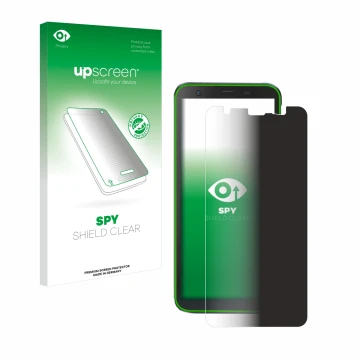 Parte frontale di una confezione del prodotto con il logo del marchio upscreen. Accanto è raffigurato il dispositivo Blackview