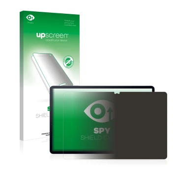 Parte frontale di una confezione del prodotto con il logo del marchio upscreen. Accanto è raffigurato il dispositivo Samsung G