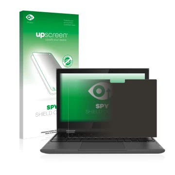 Parte frontale di una confezione del prodotto con il logo del marchio upscreen. Accanto è raffigurato il dispositivo Lenovo 30