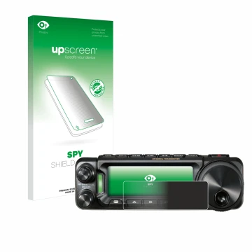 Parte frontale di una confezione del prodotto con il logo del marchio upscreen. Accanto è raffigurato il dispositivo Yaesu FT-