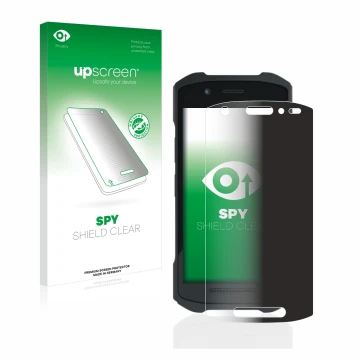 Parte frontale di una confezione del prodotto con il logo del marchio upscreen. Accanto è raffigurato il dispositivo Zebra TC2