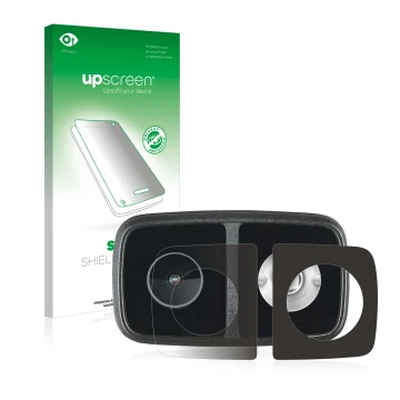 Parte frontale di una confezione del prodotto con il logo del marchio upscreen. Accanto è raffigurato il dispositivo Cycliq Fl