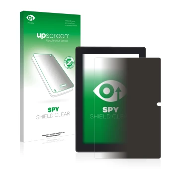 Parte frontale di una confezione del prodotto con il logo del marchio upscreen. Accanto è raffigurato il dispositivo Simbans T