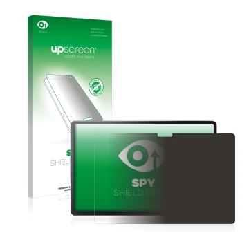 Parte frontale di una confezione del prodotto con il logo del marchio upscreen. Accanto è raffigurato il dispositivo Lenovo Ta