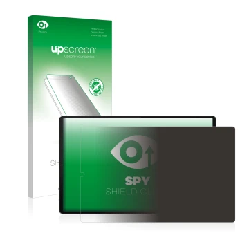 Parte frontale di una confezione del prodotto con il logo del marchio upscreen. Accanto è raffigurato il dispositivo Lenovo Ta