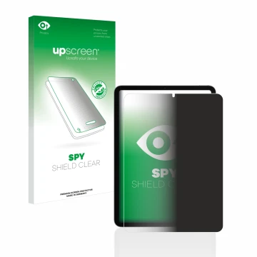Parte frontale di una confezione del prodotto con il logo del marchio upscreen. Accanto è raffigurato il dispositivo Apple iPa