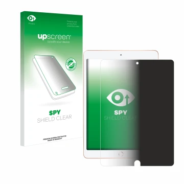 Parte frontale di una confezione del prodotto con il logo del marchio upscreen. Accanto è raffigurato il dispositivo Apple iPa