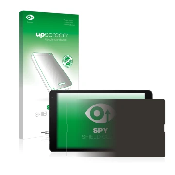 Parte frontale di una confezione del prodotto con il logo del marchio upscreen. Accanto è raffigurato il dispositivo MEDION Li