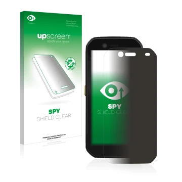 Parte frontale di una confezione del prodotto con il logo del marchio upscreen. Accanto è raffigurato il dispositivo Caterpill
