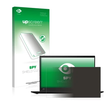 Parte frontale di una confezione del prodotto con il logo del marchio upscreen. Accanto è raffigurato il dispositivo Lenovo Th