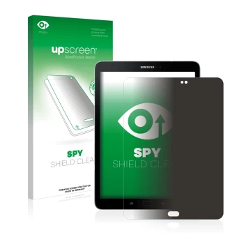 Parte frontale di una confezione del prodotto con il logo del marchio upscreen. Accanto è raffigurato il dispositivo Samsung G