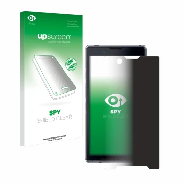 Parte frontale di una confezione del prodotto con il logo del marchio upscreen. Accanto è raffigurato il dispositivo Bittium T