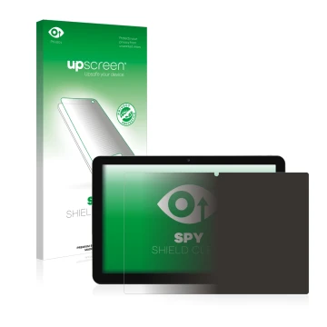 Parte frontale di una confezione del prodotto con il logo del marchio upscreen. Accanto è raffigurato il dispositivo Mediacom 