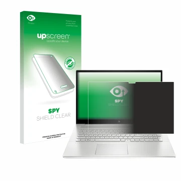 Parte frontale di una confezione del prodotto con il logo del marchio upscreen. Accanto è raffigurato il dispositivo HP Envy 1