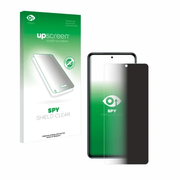 Parte frontale di una confezione del prodotto con il logo del marchio upscreen. Accanto è raffigurato il dispositivo Xiaomi Po