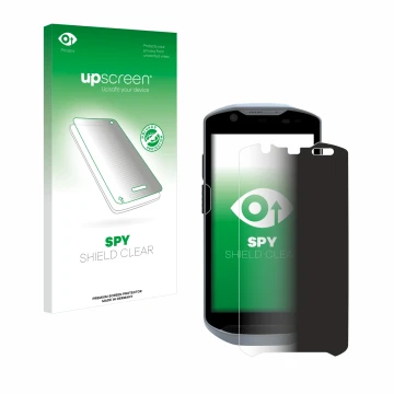 Parte frontale di una confezione del prodotto con il logo del marchio upscreen. Accanto è raffigurato il dispositivo Zebra TC5