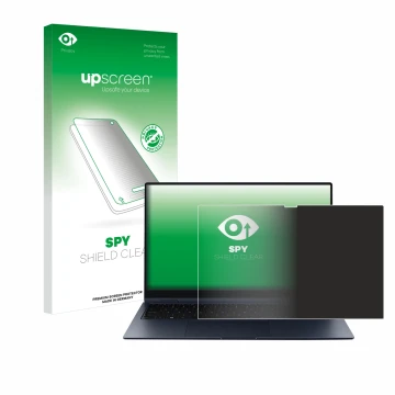 Parte frontale di una confezione del prodotto con il logo del marchio upscreen. Accanto è raffigurato il dispositivo Samsung G