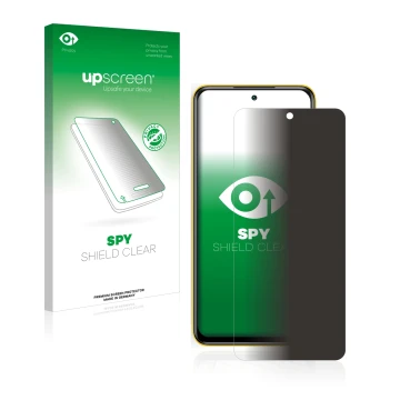Parte frontale di una confezione del prodotto con il logo del marchio upscreen. Accanto è raffigurato il dispositivo Xiaomi Po