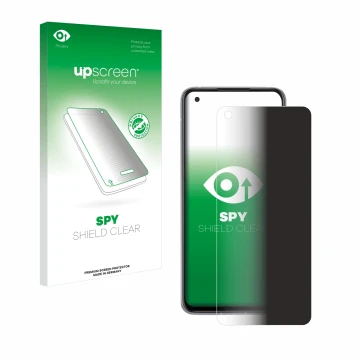 Parte frontale di una confezione del prodotto con il logo del marchio upscreen. Accanto è raffigurato il dispositivo ASUS ZenF