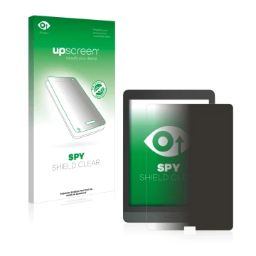 Parte frontale di una confezione del prodotto con il logo del marchio upscreen. Accanto è raffigurato il dispositivo Boox Nova