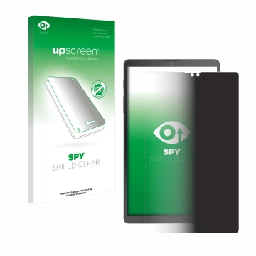 Parte frontale di una confezione del prodotto con il logo del marchio upscreen. Accanto è raffigurato il dispositivo Samsung G