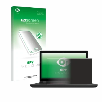 Parte frontale di una confezione del prodotto con il logo del marchio upscreen. Accanto è raffigurato il dispositivo Lenovo Th