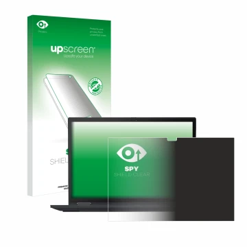 Parte frontale di una confezione del prodotto con il logo del marchio upscreen. Accanto è raffigurato il dispositivo Lenovo Th