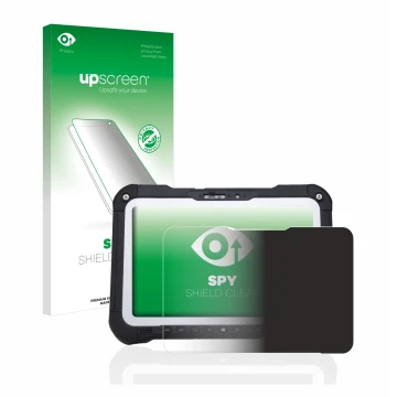 Parte frontale di una confezione del prodotto con il logo del marchio upscreen. Accanto è raffigurato il dispositivo Panasonic