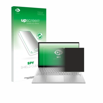 Parte frontale di una confezione del prodotto con il logo del marchio upscreen. Accanto è raffigurato il dispositivo HP Pavili