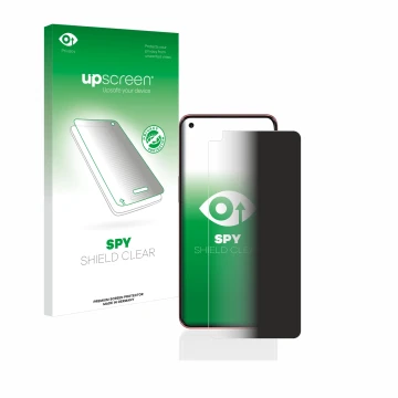 Parte frontale di una confezione del prodotto con il logo del marchio upscreen. Accanto è raffigurato il dispositivo OnePlus N