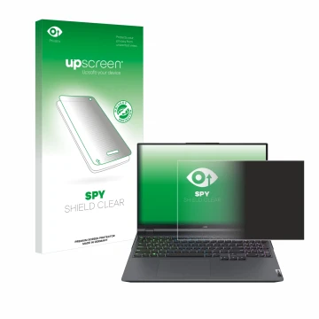 Parte frontale di una confezione del prodotto con il logo del marchio upscreen. Accanto è raffigurato il dispositivo Lenovo Le