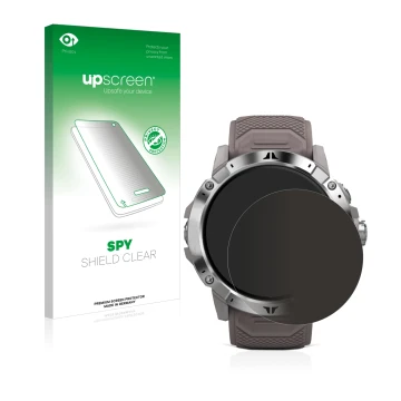 Parte frontale di una confezione del prodotto con il logo del marchio upscreen. Accanto è raffigurato il dispositivo Coros Ver