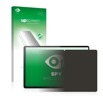 Parte frontale di una confezione del prodotto con il logo del marchio upscreen. Accanto è raffigurato il dispositivo Lenovo Ta