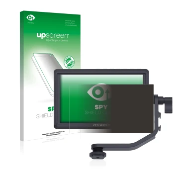 Parte frontale di una confezione del prodotto con il logo del marchio upscreen. Accanto è raffigurato il dispositivo Feelworld