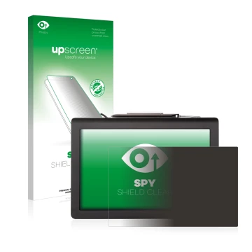 Parte frontale di una confezione del prodotto con il logo del marchio upscreen. Accanto è raffigurato il dispositivo Signotec 
