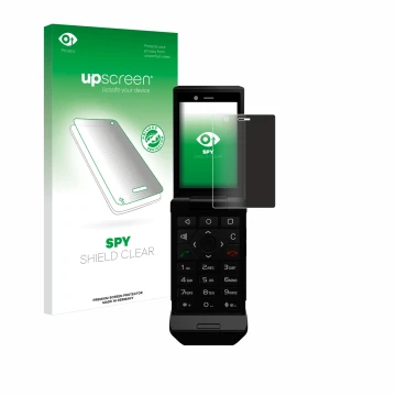 Parte frontale di una confezione del prodotto con il logo del marchio upscreen. Accanto è raffigurato il dispositivo Caterpill