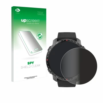 Parte frontale di una confezione del prodotto con il logo del marchio upscreen. Accanto è raffigurato il dispositivo Polar Gri