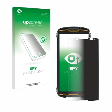 Parte frontale di una confezione del prodotto con il logo del marchio upscreen. Accanto è raffigurato il dispositivo Cubot Kin