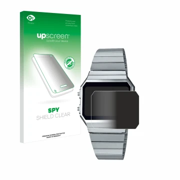 Parte frontale di una confezione del prodotto con il logo del marchio upscreen. Accanto è raffigurato il dispositivo Casio A70