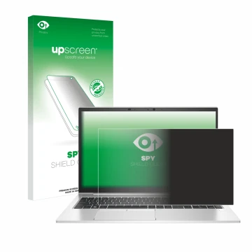 Parte frontale di una confezione del prodotto con il logo del marchio upscreen. Accanto è raffigurato il dispositivo HP EliteB