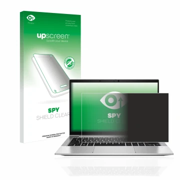 Parte frontale di una confezione del prodotto con il logo del marchio upscreen. Accanto è raffigurato il dispositivo HP EliteB