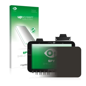 Parte frontale di una confezione del prodotto con il logo del marchio upscreen. Accanto è raffigurato il dispositivo Convergen