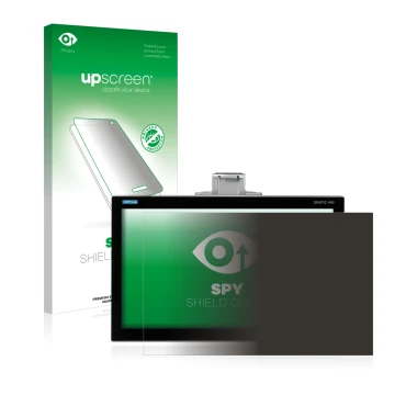 Parte frontale di una confezione del prodotto con il logo del marchio upscreen. Accanto è raffigurato il dispositivo Siemens S