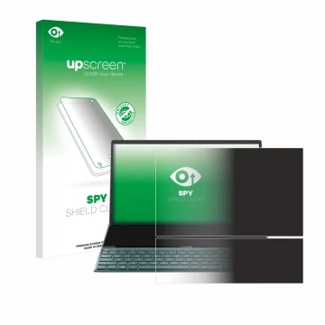 Parte frontale di una confezione del prodotto con il logo del marchio upscreen. Accanto è raffigurato il dispositivo ASUS ZenB