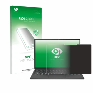 Parte frontale di una confezione del prodotto con il logo del marchio upscreen. Accanto è raffigurato il dispositivo ASUS Rog 