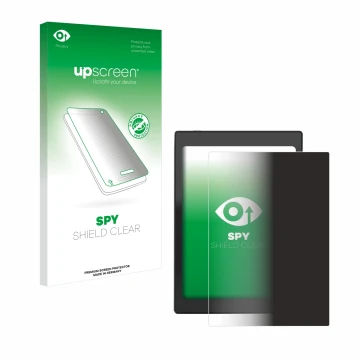 Parte frontale di una confezione del prodotto con il logo del marchio upscreen. Accanto è raffigurato il dispositivo Boox Nova