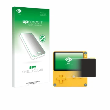 Parte frontale di una confezione del prodotto con il logo del marchio upscreen. Accanto è raffigurato il dispositivo Panic Pla