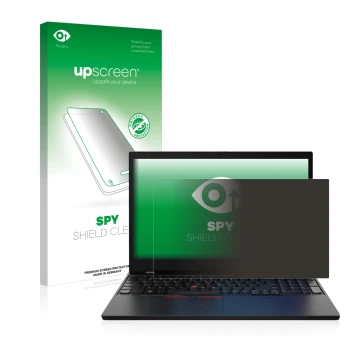 Parte frontale di una confezione del prodotto con il logo del marchio upscreen. Accanto è raffigurato il dispositivo Lenovo Th