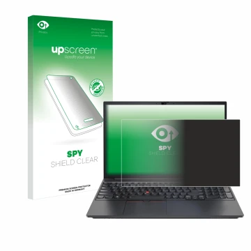 Parte frontale di una confezione del prodotto con il logo del marchio upscreen. Accanto è raffigurato il dispositivo Lenovo Th